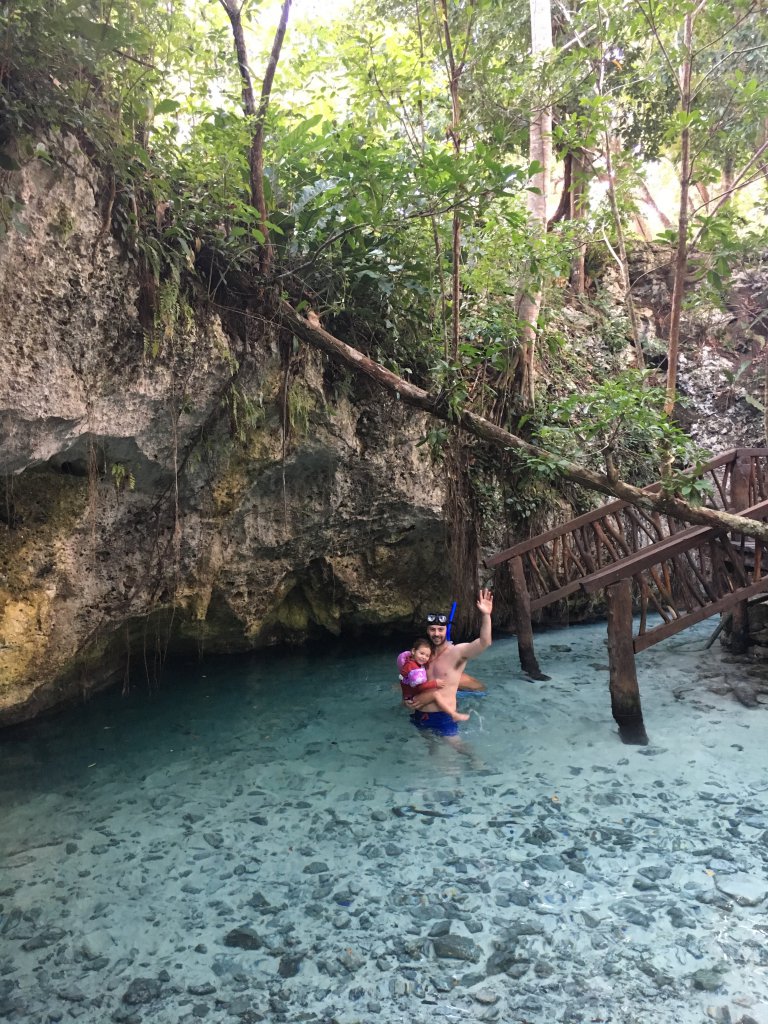 This part of the cenote was great for kids - shallow water