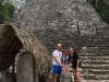 A, B and the kids at Coba - in front of the Iglesia