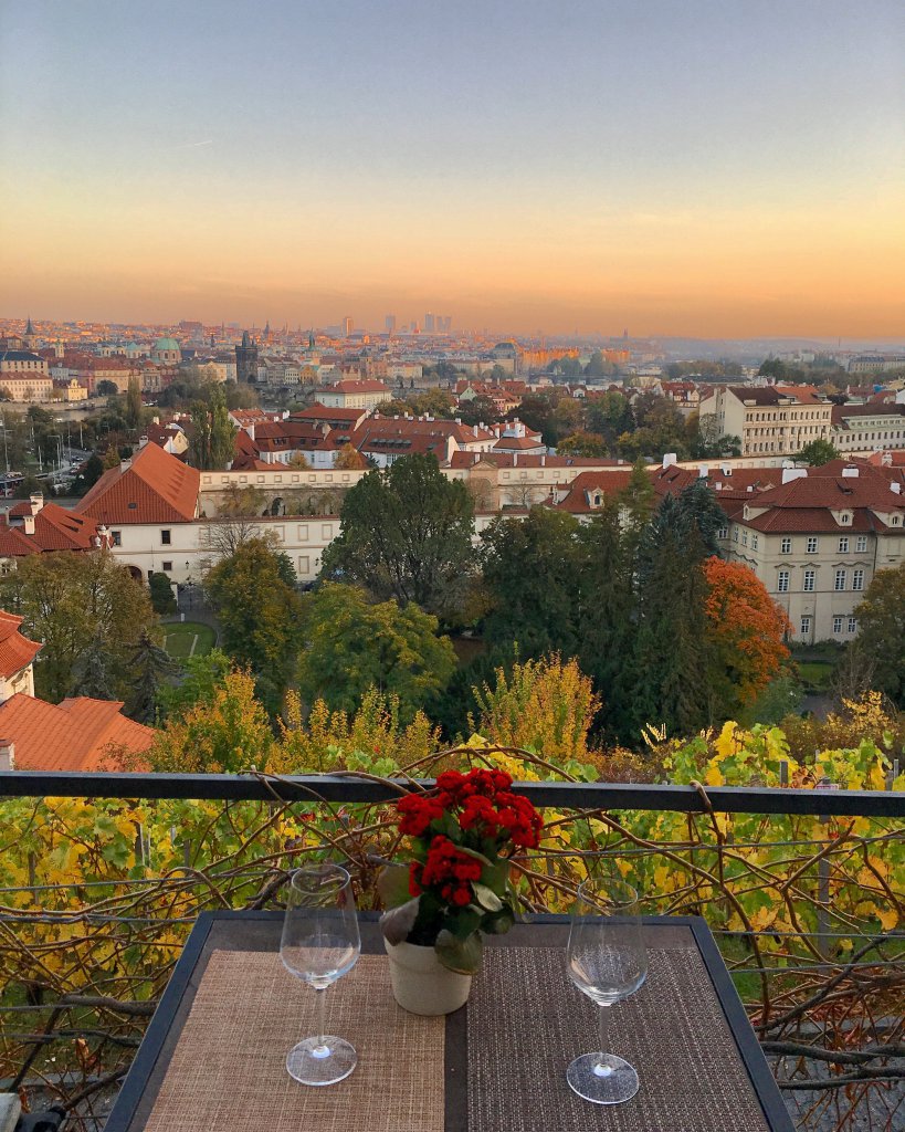 View of city from St. Wenceslas' Vineyard at Prague Castle