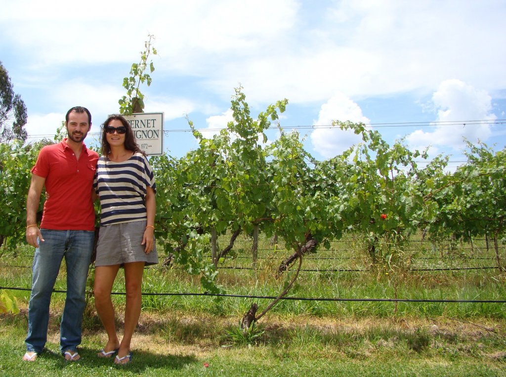 A&B in front of a Cabernet Sauvignon parcel (Yarra valley Australia)